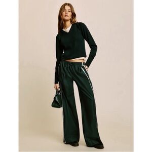 Reformation Forest Green Track Pants